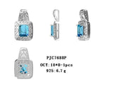 Sterling Silver Semi Mount Pendant Setting Emerald OCT 10X8mm - Syzjewelry